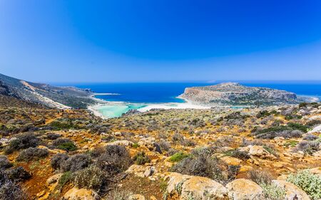 Crete, Greece - April 25 2018: Balos Bay, Gramvousa Peninsula, Crete Greek Islands Greece Europeのeditorial素材