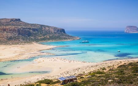 Crete, Greece - April 25 2018: Balos Bay Beach, Gramvousa Peninsula, Crete, Greek Islands Greece Europeのeditorial素材