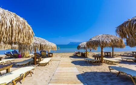 Crete, Greece - April 25 2018: Maria Beach, Crete Greek Islands Greece Europeのeditorial素材