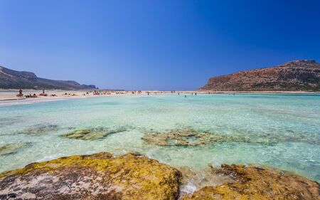 Crete, Greece - April 25 2018: Balos Bay Beach, Gramvousa Peninsula, Crete, Greek Islands Greece Europeのeditorial素材