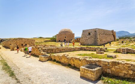 Crete, Greece - April 26 2018: The Mosque of Sultan Ibrahim within the Fortezza, castle, Rethymnon, Crete, Greek Islands, Greece Europeのeditorial素材