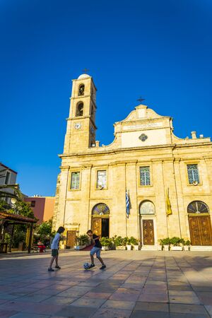 Crete, Greece - April 27 2018: The Orthodox Cathedral, Chania, Crete Greek Islands Greece Europeのeditorial素材