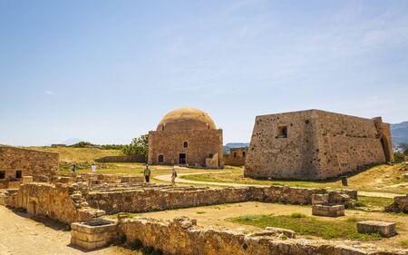 Crete, Greece - April 26 2018: The Mosque of Sultan Ibrahim within the Fortezza, castle, Rethymnon, Crete, Greek Islands, Greece Europeのeditorial素材