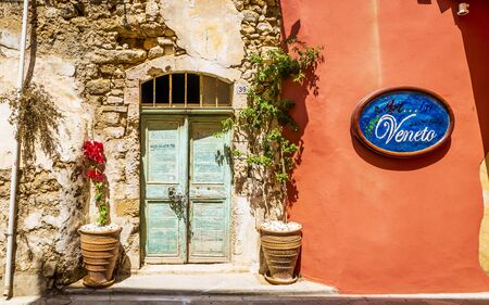 Crete, Greece - April 26 2018: Rethymnon, Crete Greek Islands Greece Europeのeditorial素材