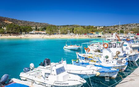Crete, Greece - April 24 2018: Marathi Beach, Crete Greek Islands Greece Europeのeditorial素材