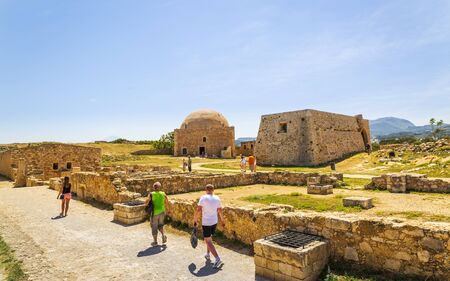 Crete, Greece - April 26 2018: The Mosque of Sultan Ibrahim within the Fortezza, castle, Rethymnon, Crete, Greek Islands, Greece Europeのeditorial素材