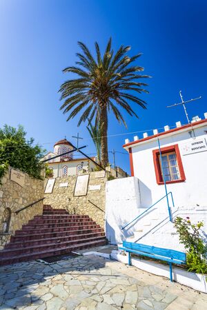 Crete, Greece - April 27 2018: Church in a village, Kissamos, Crete, Greek Islands Greece Europeのeditorial素材