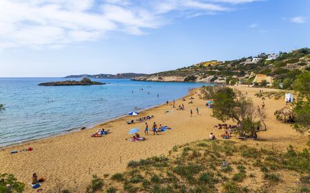 Crete, Greece - April 28 2018: Kalathas beach, Crete Greek Islands Greece Europeのeditorial素材