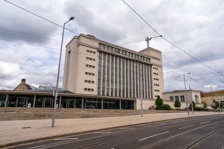 Nottingham, England - August 07, 2019: Newton and Arkwright Buildings Nottingham Trent University, Nottingham United Kingdomのeditorial素材