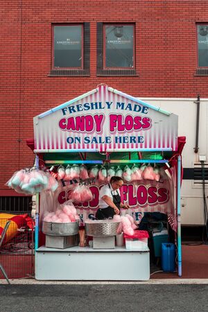BRISTOL, ENGLAND - JULY 21, 2019: Street Fair and merchandise for sale at Bristol Harbour Festival in Bristol, United Kingdom, Europeのeditorial素材