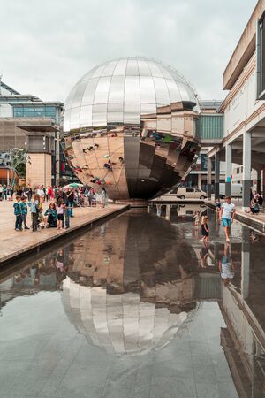 BRISTOL, ENGLAND - JULY 21, 2019: At-Bristol on the Millenium Square, with unidentified people. Its a science centre and charity with stated aim to make science accessible to all.のeditorial素材
