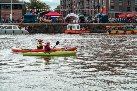 BRISTOL, ENGLAND - JULY 21, 2019: Bristol's historic harboursides during the annual Harbour Festival.のeditorial素材