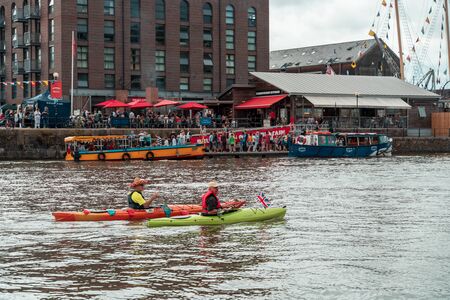 BRISTOL, ENGLAND - JULY 21, 2019: Bristol's historic harboursides during the annual Harbour Festival.のeditorial素材