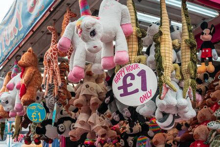 BRISTOL, ENGLAND - JULY 21, 2019: Street Fair and merchandise for sale at Bristol Harbour Festival in Bristol, United Kingdom, Europeのeditorial素材