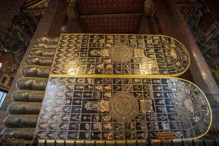 Bangkok, Thailand - January 5, 2020: Reclining golden Buddha in Wat Phra Chetuphon (Wat Pho) temple, Bangkok, Thailand, Southeast Asia, Asiaのeditorial素材