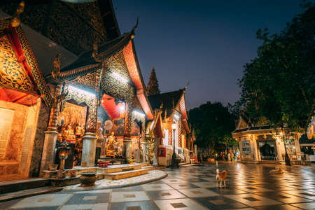 Chiang Mai, Thailand - Decemer 31st, 2019: Sunrise at Wat Phra That Doi Suthep temple, Chiang Mai, Thailand, Asiaのeditorial素材
