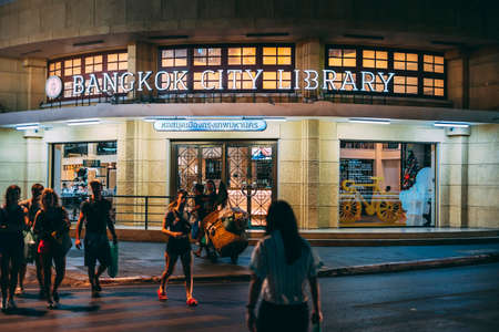 Bangkok, Thailand - December 18th 2019: Bangkok street market at night, food, flowers, Thailand, SouthEast Asiaのeditorial素材