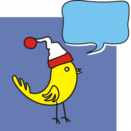 bird with bubble speechのイラスト素材