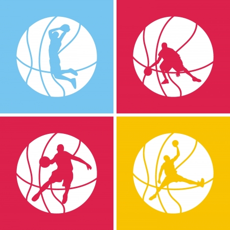 silhouette of a basketballのイラスト素材
