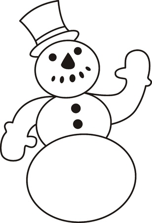 snowman with hat and pipe isolated on whiteのイラスト素材