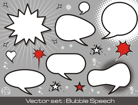 A collection of comic style speech bubbles.のイラスト素材