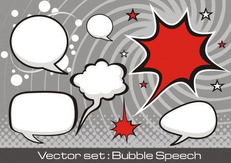 A collection of comic style speech bubbles.のイラスト素材