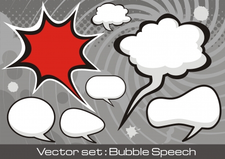 A collection of comic style speech bubbles.のイラスト素材