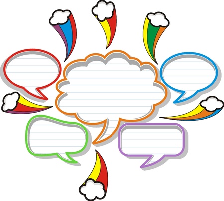 A collection of comic style speech bubbles.のイラスト素材
