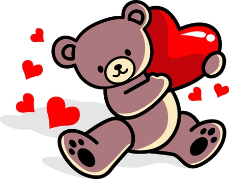  Teddy bear with loveのイラスト素材