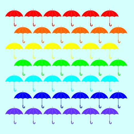  Colorful vector umbrella setのイラスト素材