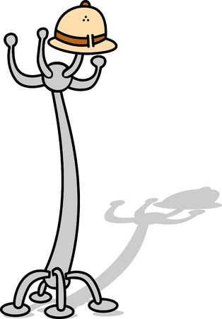 Hat Stand vector cartoon illustrationのイラスト素材