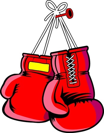 red vector boxing glovesのイラスト素材