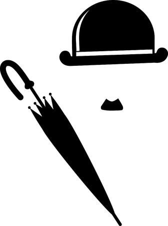 Retro Hat, mustachs   umbrellaのイラスト素材