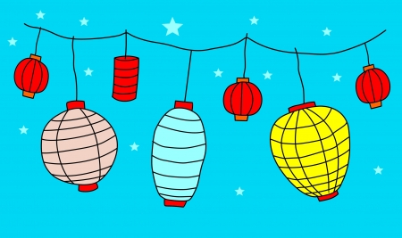 Big traditional chinese lanterns のイラスト素材