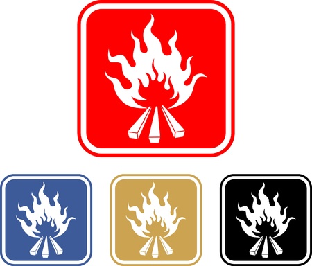 Wooden camp fire のイラスト素材