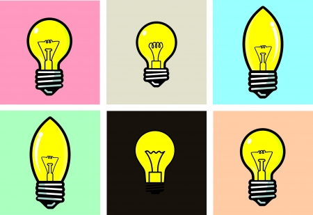 Vector set light bulb illustrationのイラスト素材