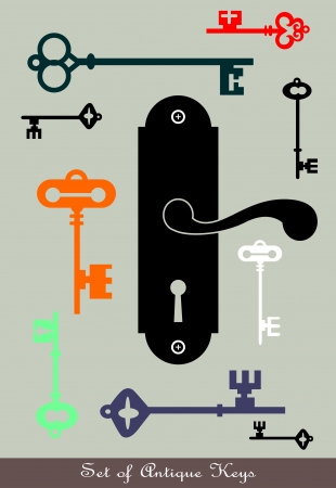 Door Handle Knob Latch Key Keyholeのイラスト素材