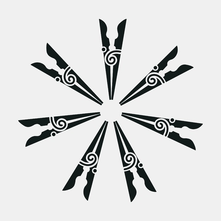 Clothes pins. Vector illustrationのイラスト素材