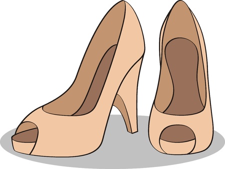  high heels brown shoesのイラスト素材