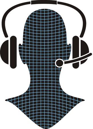 Man s head in headphones - Vector icon isolated のイラスト素材