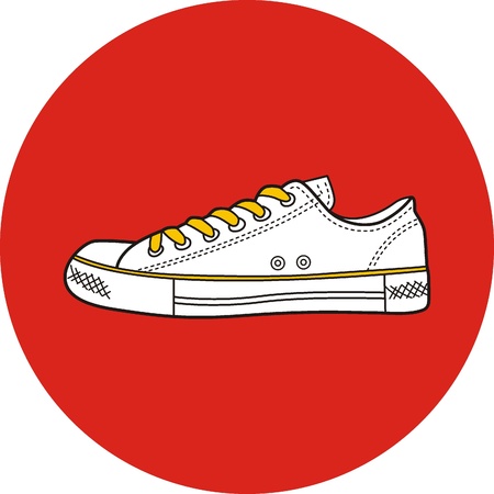 sneaker drawn in a sketch style  Side view of a gumshoe  Vector illustration のイラスト素材