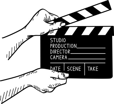 illustration of film set clapper のイラスト素材