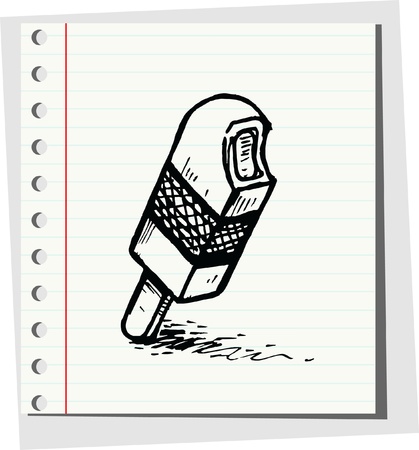 ice cream in doodle vector のイラスト素材