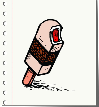 ice cream in doodle vector のイラスト素材