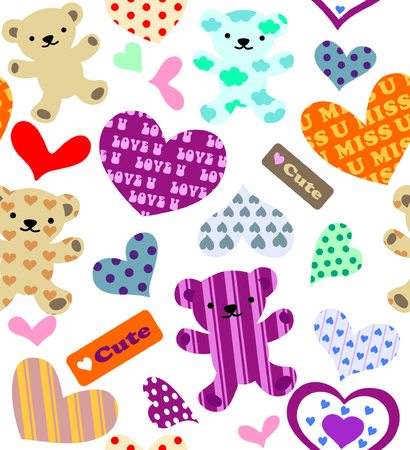 Seamless pattern Teddy bearsのイラスト素材