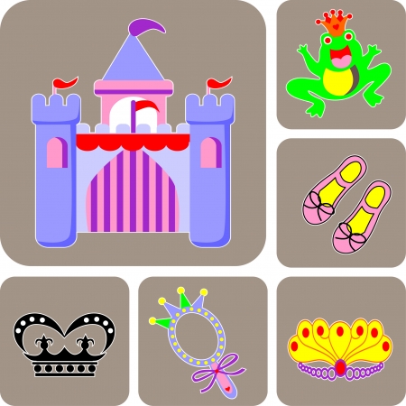 Cute princess collection  Vector illustrationのイラスト素材