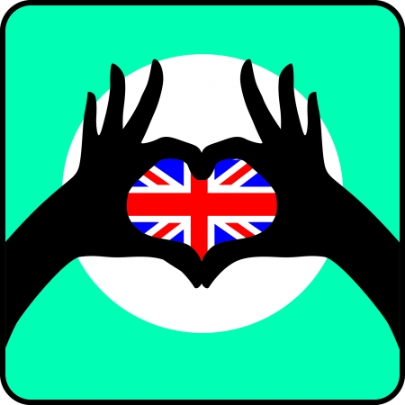 England of the USA flag with hand のイラスト素材