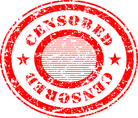  rubber stamp with the word censoredのイラスト素材