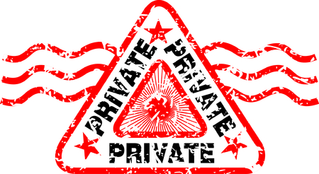  rubber stamp with the word privateのイラスト素材