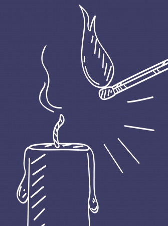 Candle doodle のイラスト素材